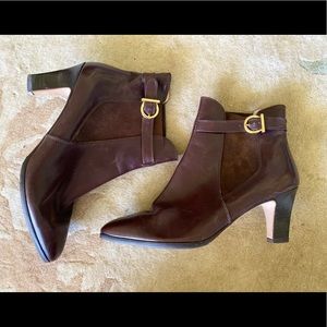 Chocolate Brown Ferragamo Booties - NEVER WORN!